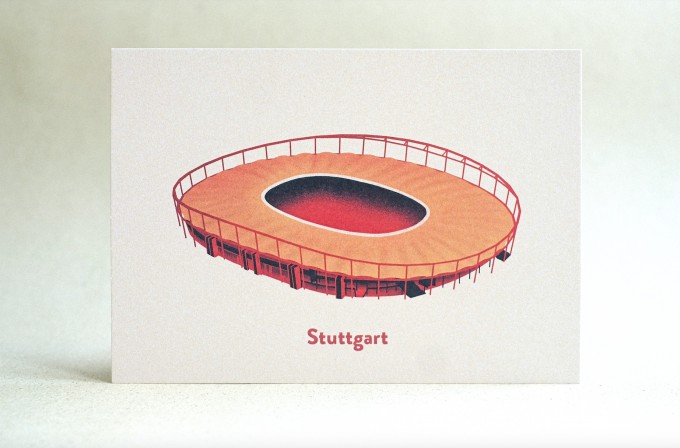 Postkarte für Fußball-Fans Stadion Stuttgart - Neckarstadion (MHPArena) | ostkarte