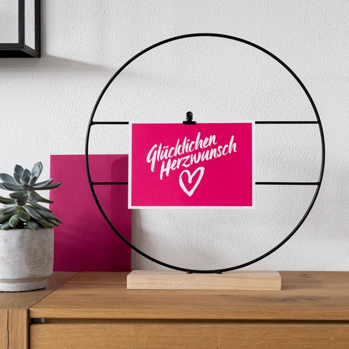 TYPOP Glückwunschkarte "Glücklichen Herzwunsch" in Pink inkl. Umschlag