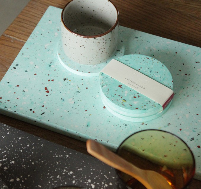 Terrazzo Tablett Türkis / VLO design Terrazzo Tablett Türkis / VLO design