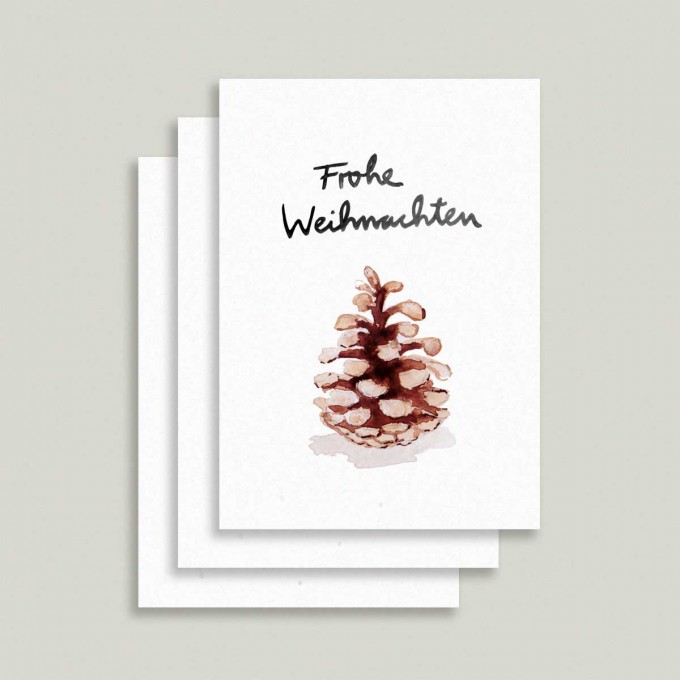 Farina Kuklinski • 3er Postkarten Set • Tannenzapfen