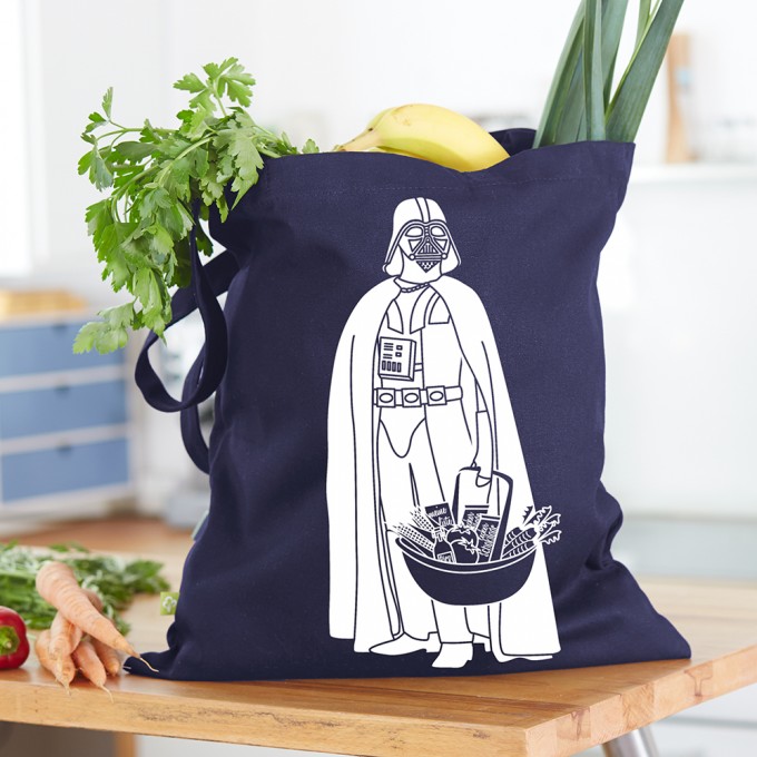 Frau Schnobel Grafik Baumwolltasche "Darth" blau Frau Schnobel Grafik Baumwolltasche "Darth" blau