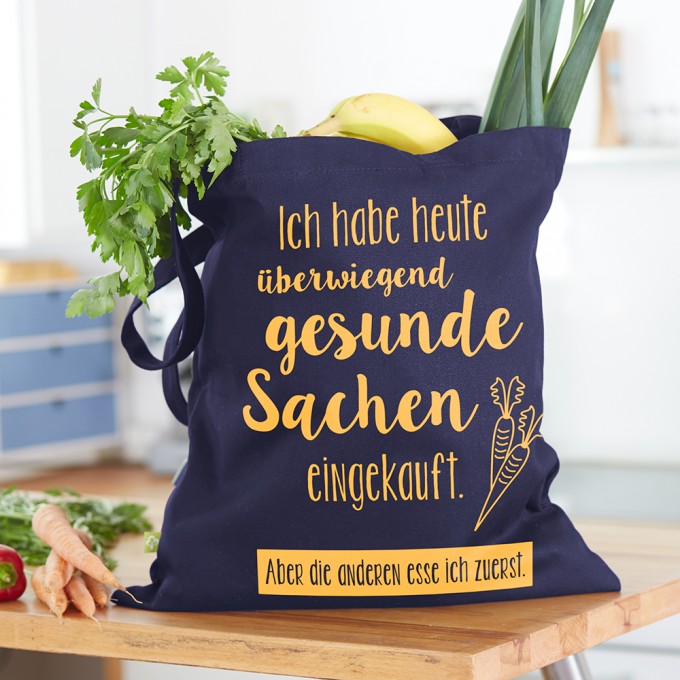 Martina Olonschek | Baumwolltasche "Gesund" blau Martina Olonschek | Baumwolltasche "Gesund" blau