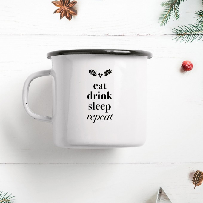 typealive / Emaillebecher Tasse / Eat Drink Sleep