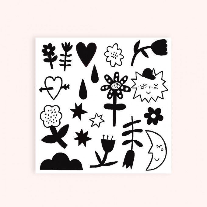 Notietzblock Temporäre Tattoos Minis blackSet Notietzblock Temporäre Tattoos Minis blackSet