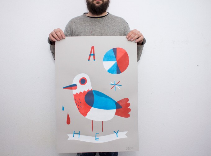 Martin Krusche – Stencil Artprint »TWEET«, 50x70cm