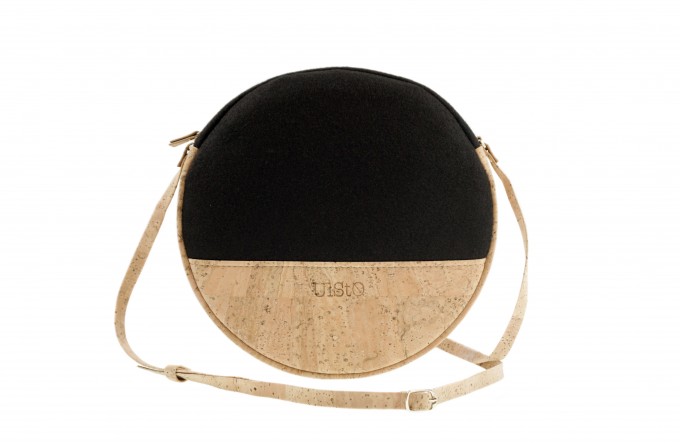 UlStO – MACRA Handtasche Rund Schwarz Natur Kork vegan UlStO – MACRA Handtasche Rund Schwarz Natur Kork vegan