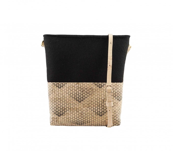 UlStO – PECTINA Handtasche Schwarz Muster Kork vegan UlStO – PECTINA Handtasche Schwarz Muster Kork vegan