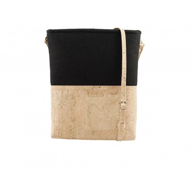 UlStO – PECTINA Handtasche Schwarz Natur Kork vegan UlStO – PECTINA Handtasche Schwarz Natur Kork vegan