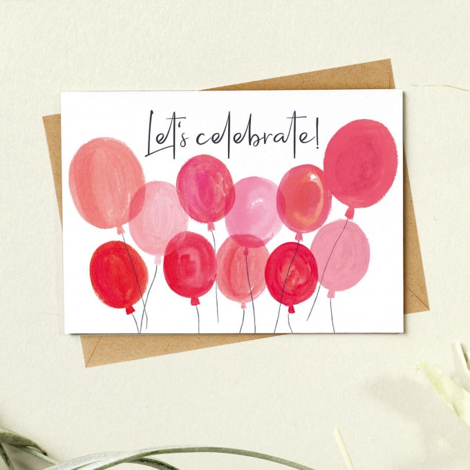 Paperlandscape | Faltkarte | Luftballons | Let's celebrate | Geburtstagskarte Paperlandscape | Faltkarte | Luftballons | Let's celebrate | Geburtstagskarte