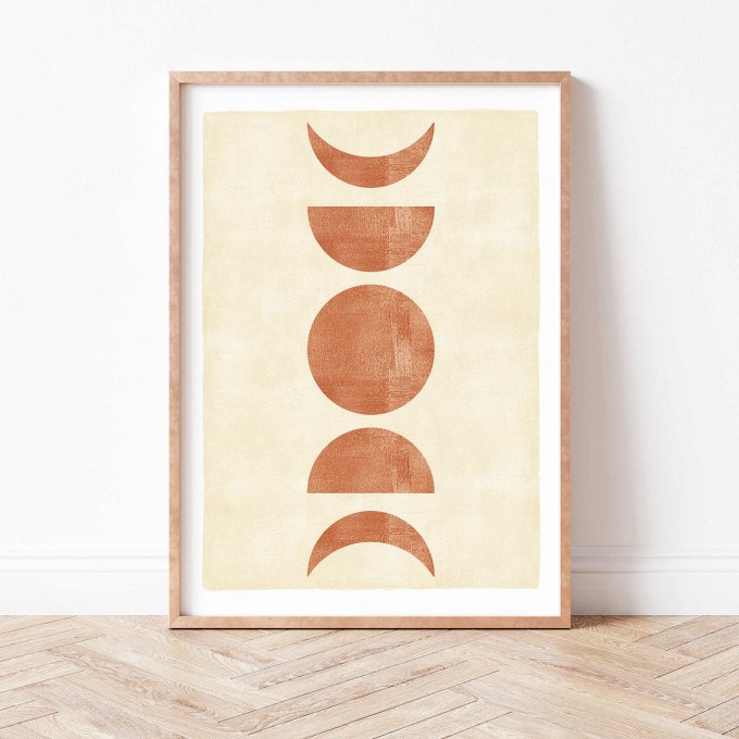 Paperlandscape | Kunstdruck | Mondphasen Terracotta | verschiedene Größen Paperlandscape | Kunstdruck | Mondphasen Terracotta | verschiedene Größen
