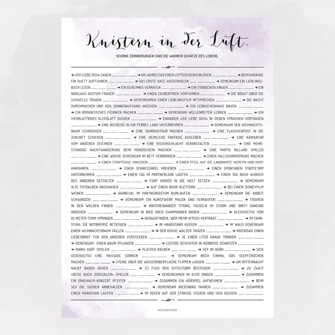 designfeder | Poster 70 Dinge zum gemeinsamen erleben designfeder | Poster 70 Dinge zum gemeinsamen erleben