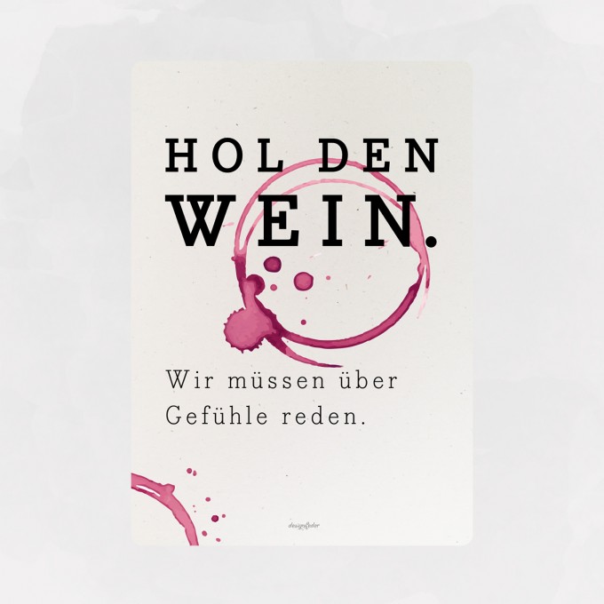 designfeder | Postkarte (DIN A5) Hol den Wein designfeder | Postkarte (DIN A5) Hol den Wein