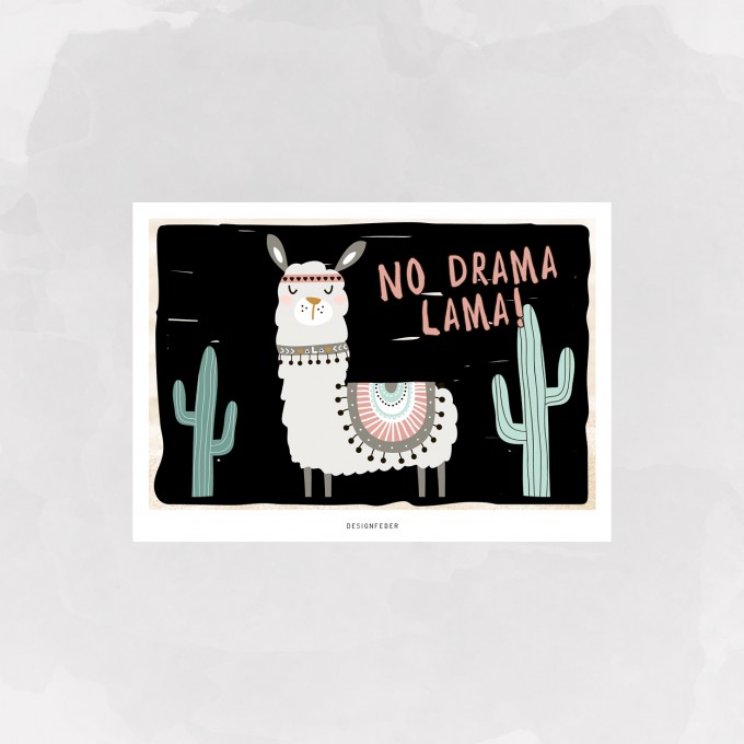 designfeder | Postkarte No Drama Lama designfeder | Postkarte No Drama Lama
