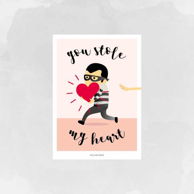 designfeder | Postkarte Stole my Heart designfeder | Postkarte Stole my Heart