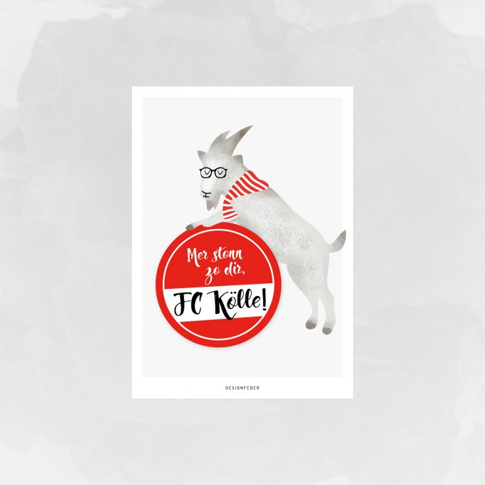 designfeder | Postkarte 1. FC Köln | Hennes designfeder | Postkarte 1. FC Köln | Hennes