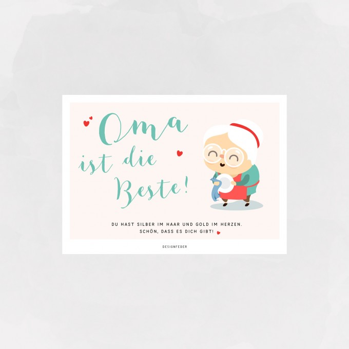 designfeder | Postkarte Oma ist die Beste designfeder | Postkarte Oma ist die Beste
