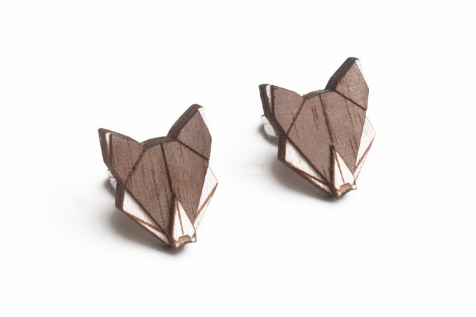 BeWooden Ohrringe - Ohrstecker aus Holz - Wolf Earrings