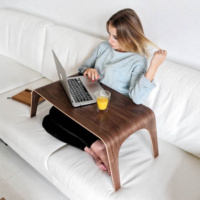 JUNGHOLZ Design TableOne, Laptoptisch, Walnuss JUNGHOLZ Design TableOne, Laptoptisch, Walnuss