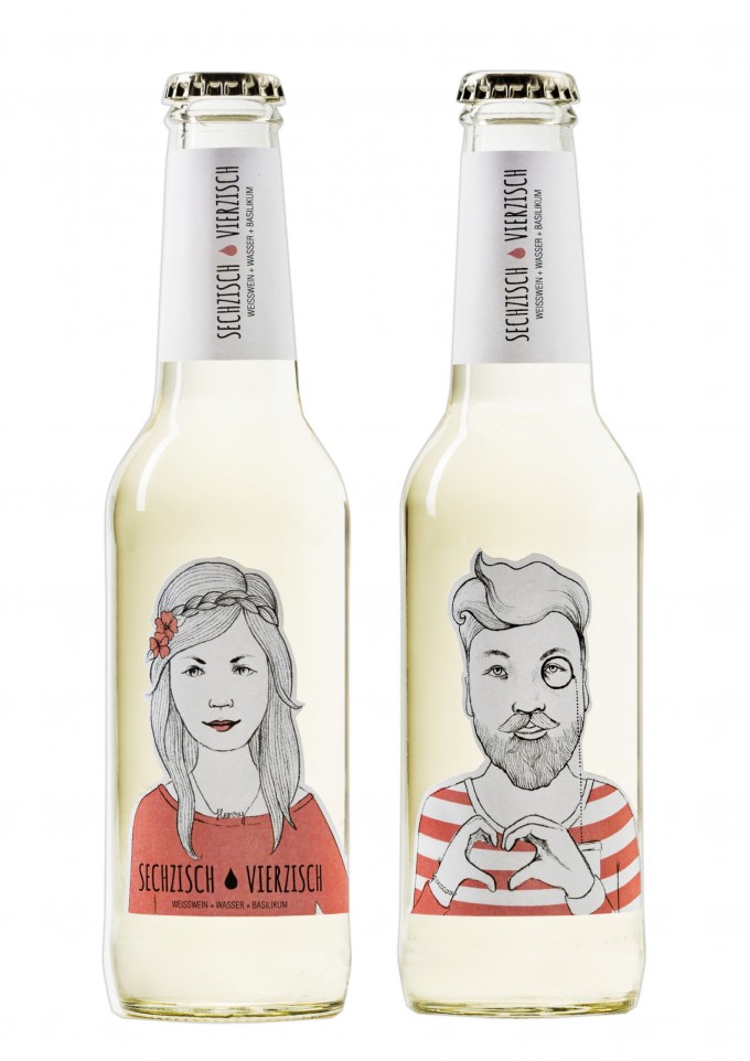 Sechzisch Vierzisch / Weinschorle / Weißwein + Wasser + Basilikum (15er-Kiste) 0,275ml / 6,4%vol Sechzisch Vierzisch / Weinschorle / Weißwein + Wasser + Basilikum (15er-Kiste) 0,275ml / 6,4%vol