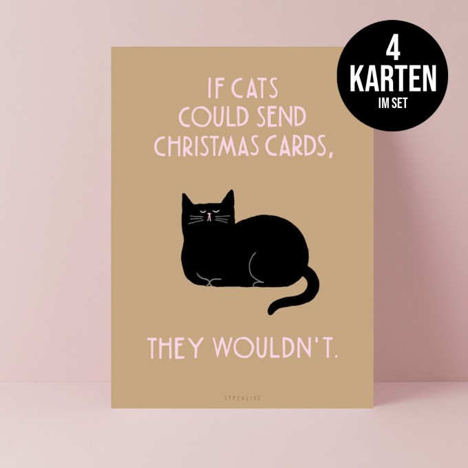 typealive / Weihnachtskarten 4er Set / Christmas Cat No. 2