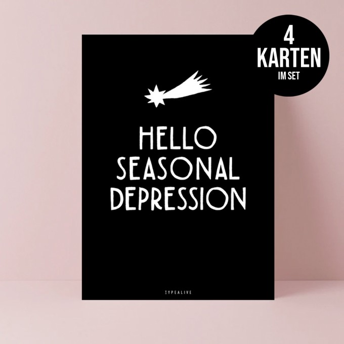 typealive / Weihnachtskarten 4er Set / Seasonal Depression