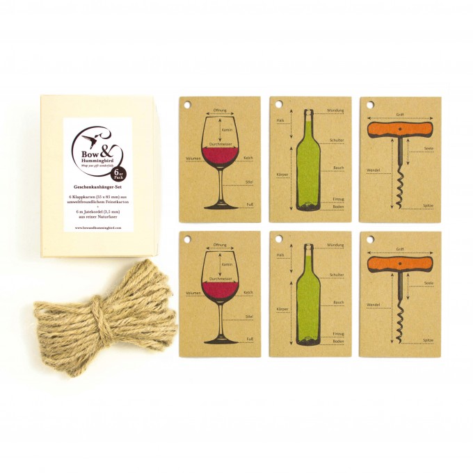 Bow & Hummingbird Geschenkanhänger Weinbedarf Bow & Hummingbird Geschenkanhänger Weinbedarf