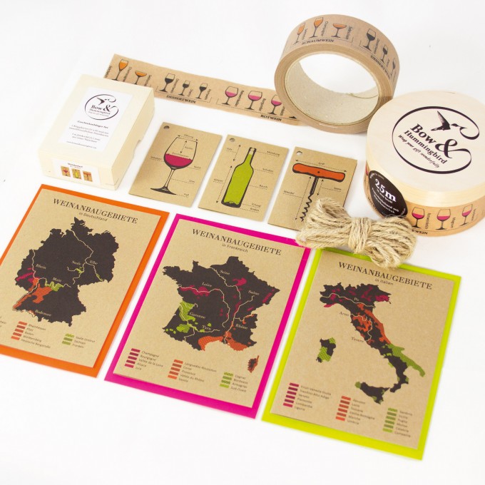 Bow & Hummingbird Wein Geschenkverpackungs-Set I Bow & Hummingbird Wein Geschenkverpackungs-Set I