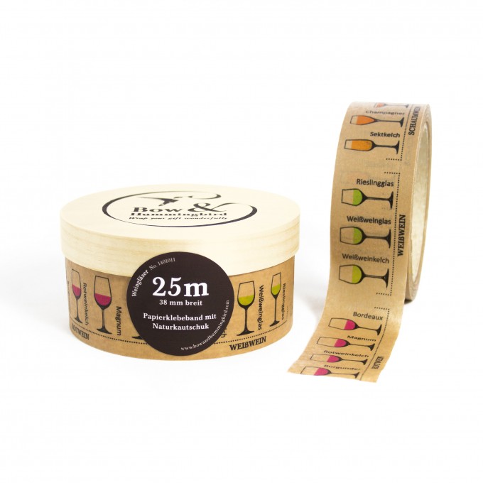 Bow & Hummingbird Papierklebeband Weingläser Bow & Hummingbird Papierklebeband Weingläser