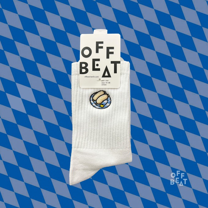 Bestickt Weisswurst Socken von Offbeat