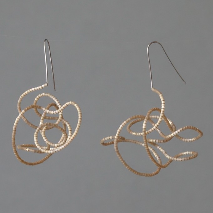 Gewirr gold - margaritifera - Ohrhänger - Stahl und Glas Gewirr gold - margaritifera - Ohrhänger - Stahl und Glas