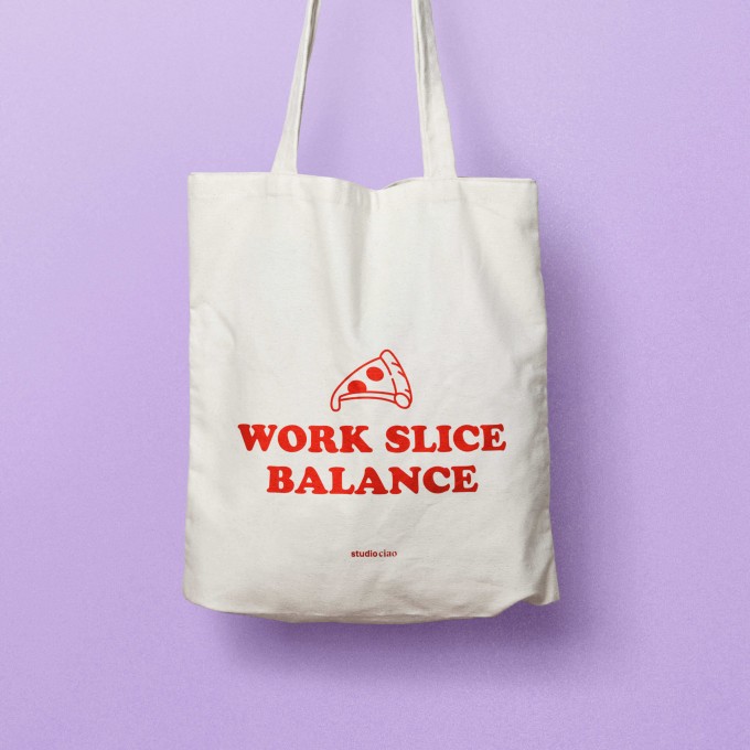 Work Slice Balance "Jubiläumsedition" Jutebeutel – studio ciao Work Slice Balance "Jubiläumsedition" Jutebeutel – studio ciao