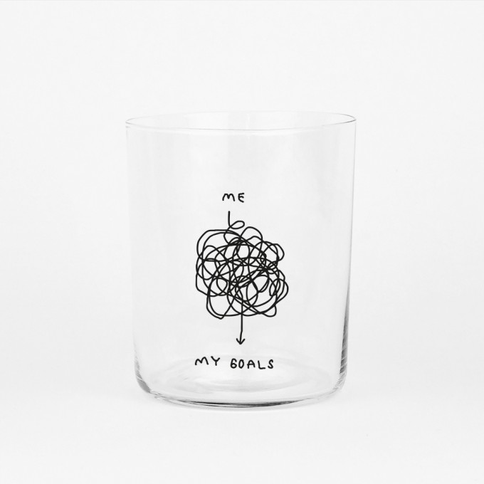 ME AND MY GOALS - 500ML Glas - yahya studio, johanna schwarzer ME AND MY GOALS - 500ML Glas - yahya studio, johanna schwarzer