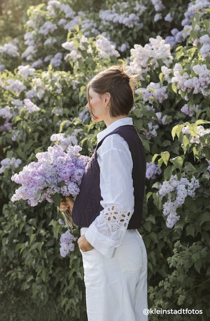 ZACAMO - Weste • Leinen • pflaumengrau