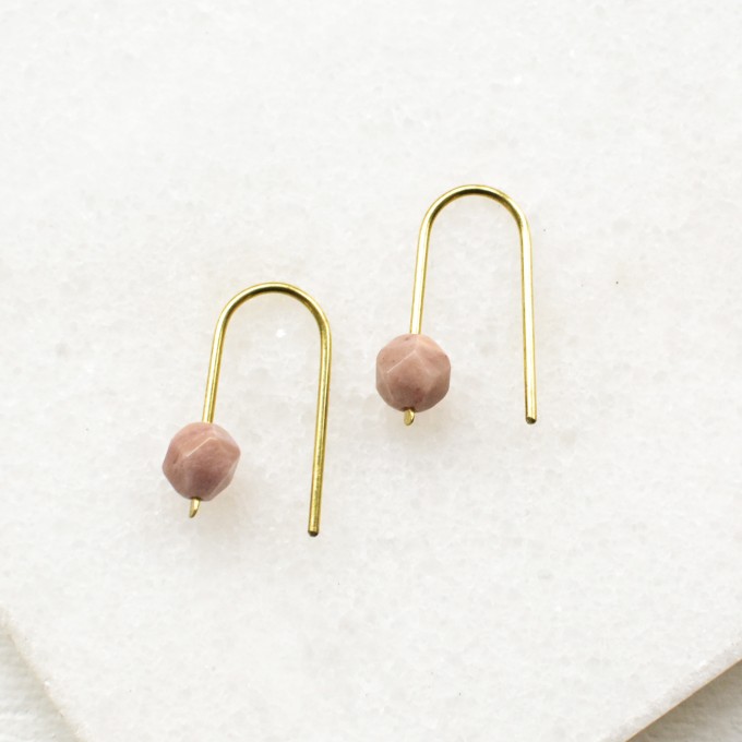 Gudbling // Minimalistische Rhodochrosit Ohrringe Gudbling // Minimalistische Rhodochrosit Ohrringe