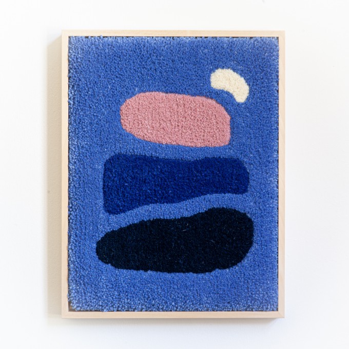 Gerahmter Wandteppich - STONES BLUE // Rosa Rauscher