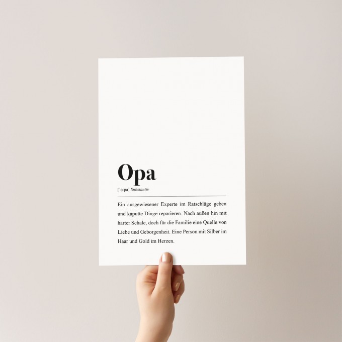 Opa Poster DIN A4: Opa Definition