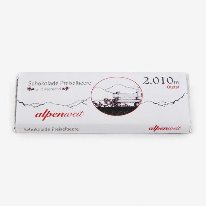 alpenweit Schokolade Preiselbeeren 2.010 m, 3 Stück alpenweit Schokolade Preiselbeeren 2.010 m, 3 Stück
