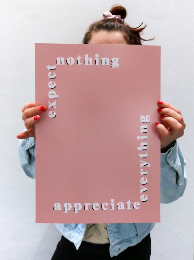 stahlpink - "expect nothing, appreciate everything"-Poster, Fine-Art-Print stahlpink - "expect nothing, appreciate everything"-Poster, Fine-Art-Print