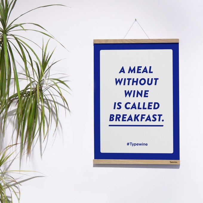 Typo Poster mit Weinspruch "Meal without Wine" von Typewine inkl. Magnetischer Posterleiste A2 Typo Poster mit Weinspruch "Meal without Wine" von Typewine inkl. Magnetischer Posterleiste A2