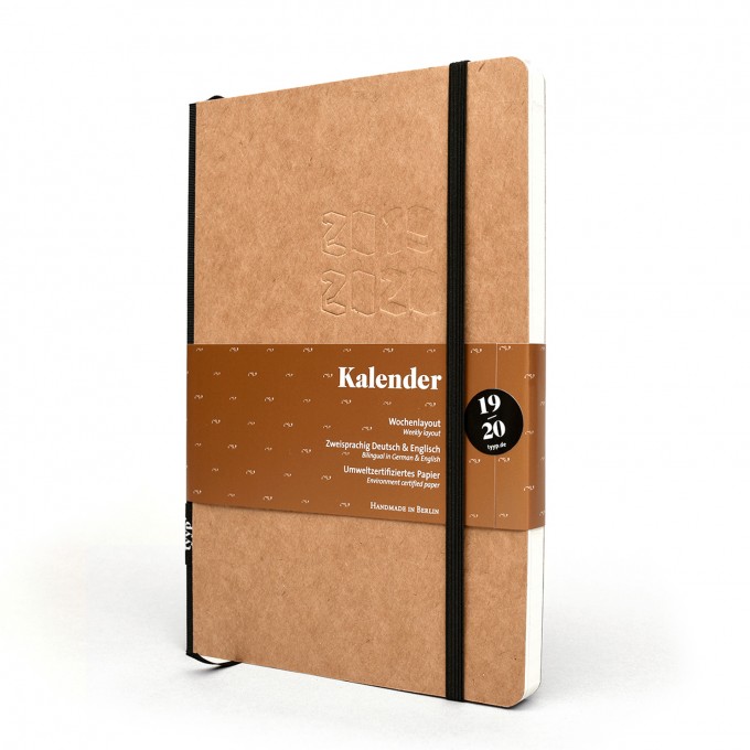 tyyp Kalender 19/2020, 18 Monate, Natur, DIN A5, Handmade tyyp Kalender 19/2020, 18 Monate, Natur, DIN A5, Handmade