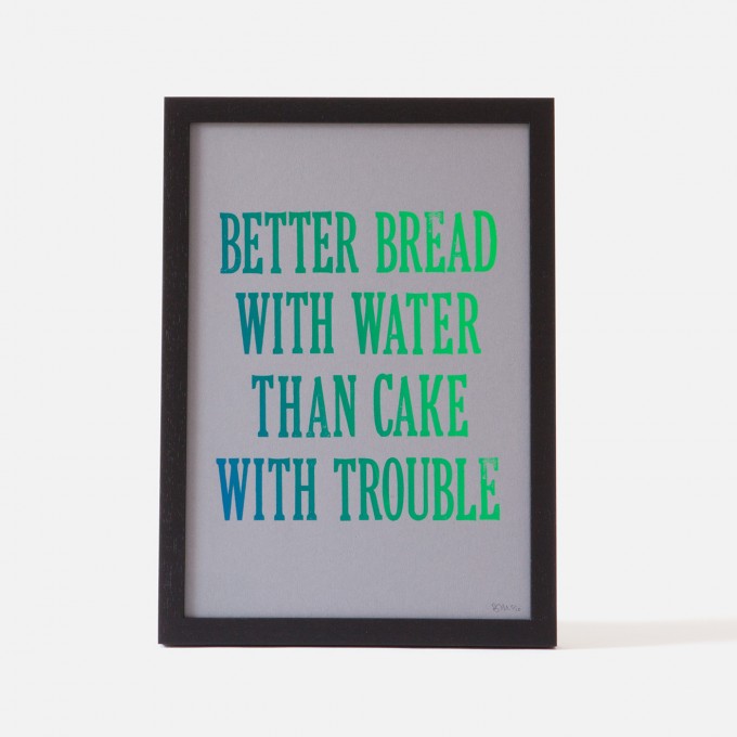 Bon Matin Siebdruck Better Bread With Water... Iris/Grey Bon Matin Siebdruck Better Bread With Water... Iris/Grey