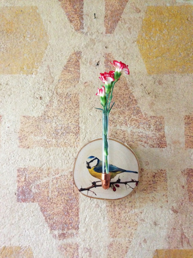 madeva Holzliebe Astscheiben Wandvase "Blaumeise" madeva Holzliebe Astscheiben Wandvase "Blaumeise"