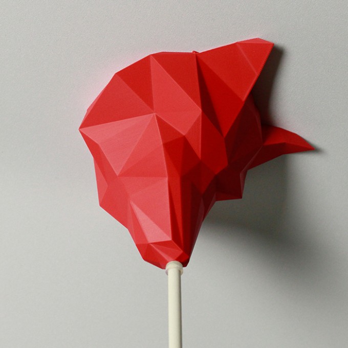 canopie® - Lampenbaldachin – Low Poly Fox Verkehrsrot