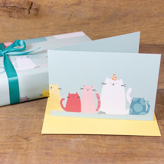 Bow & Hummingbird Geschenkverpackungs-Set Cats