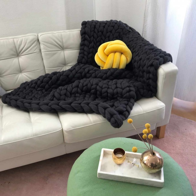 adorist. – Wolldecke Cosima Chunky Knit, anthrazit adorist. – Wolldecke Cosima Chunky Knit, anthrazit