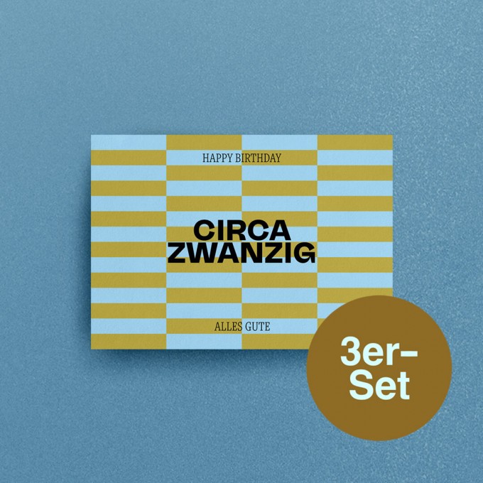 "Circa zwanzig" Geburtstagskarte A6 – studio ciao, 3er-Set