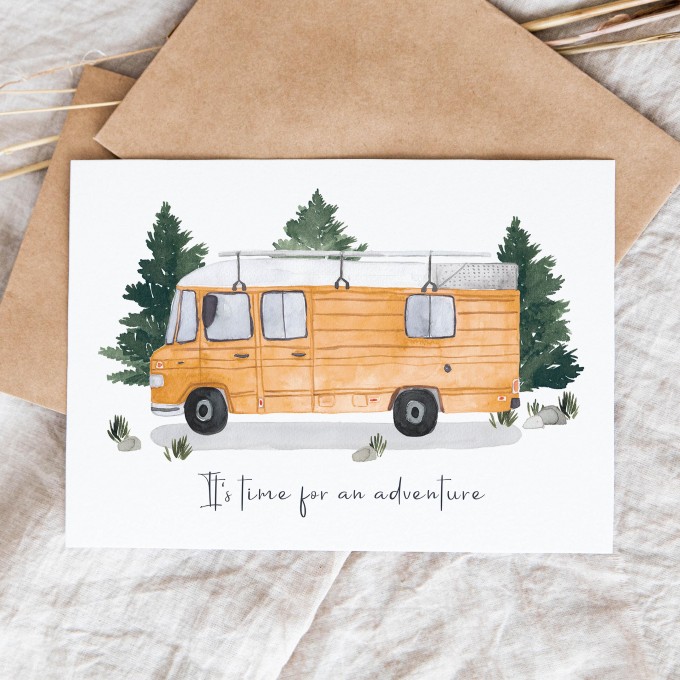 Paperlandscape | Faltkarte "It's time for an adventure Düdo" | Reisen | Camper Van | verschiedene Farben Paperlandscape | Faltkarte "It's time for an adventure Düdo" | Reisen | Camper Van | verschiedene Farben