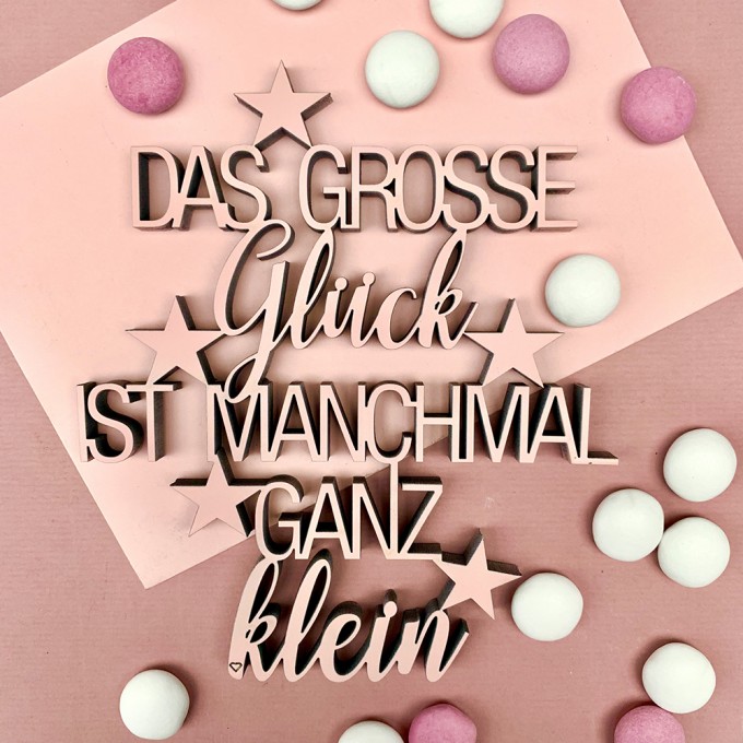 NOGALLERY Das große Glück ist manchmal ganz klein- Deko Schriftzug Holz NOGALLERY Das große Glück ist manchmal ganz klein- Deko Schriftzug Holz