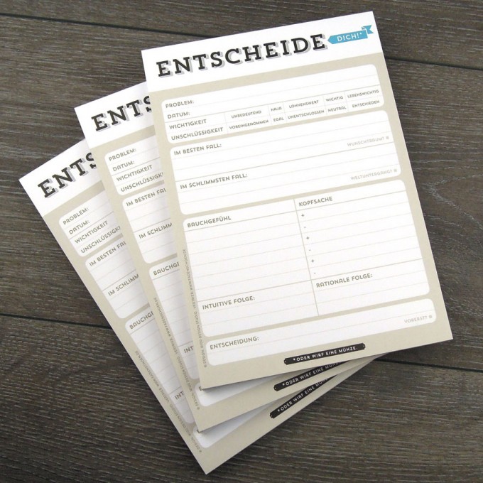 Design Verlag Notizblock – Entscheide dich! (3er-Set) Design Verlag Notizblock – Entscheide dich! (3er-Set)