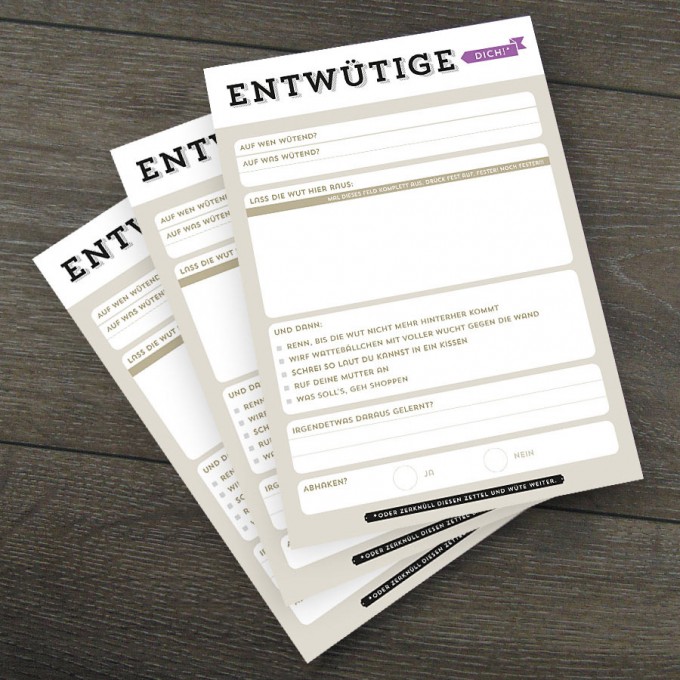 Design Verlag Notizblock – Entwütige dich! (3er-Set) Design Verlag Notizblock – Entwütige dich! (3er-Set)